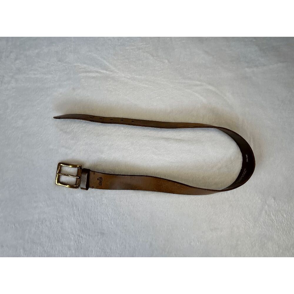 Men's Levi SilverTab Top Grain Leather Belt Size 34/85 Solid Brass Buckle